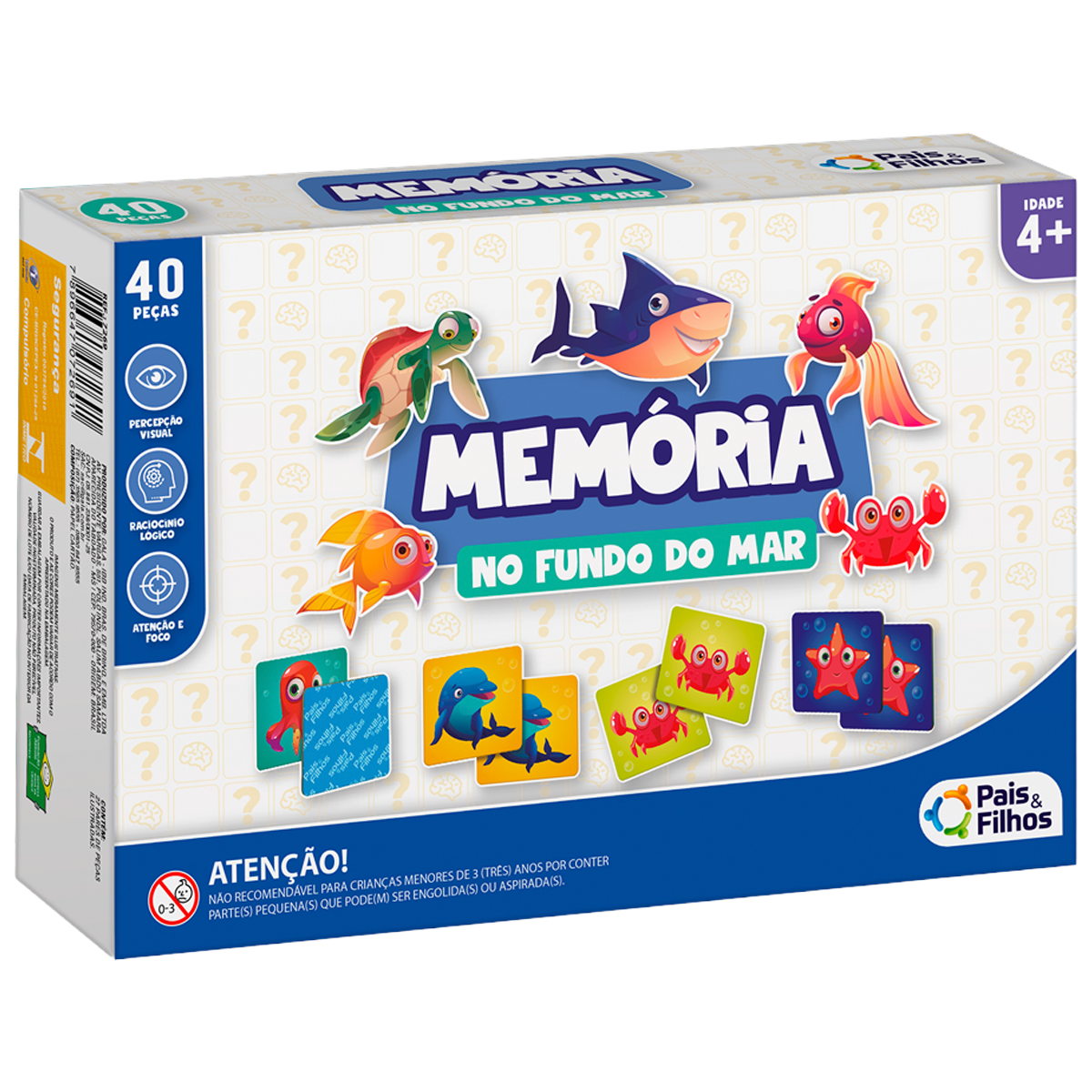 Jogo da Memória no Fundo do Mar 40 Peças (+6)
