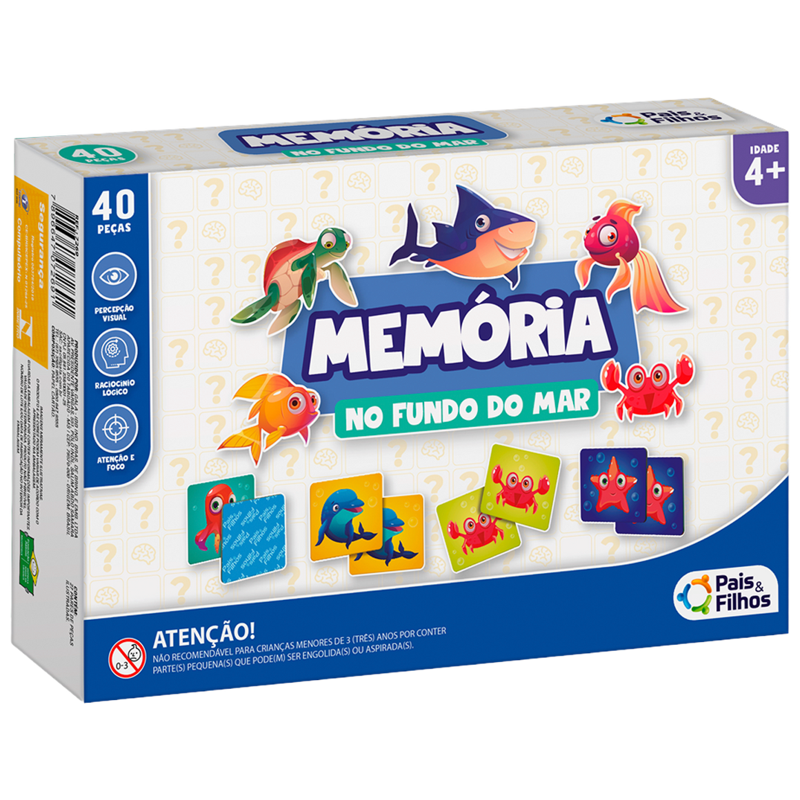Jogo da Memória no Fundo do Mar 40 Peças (+6)