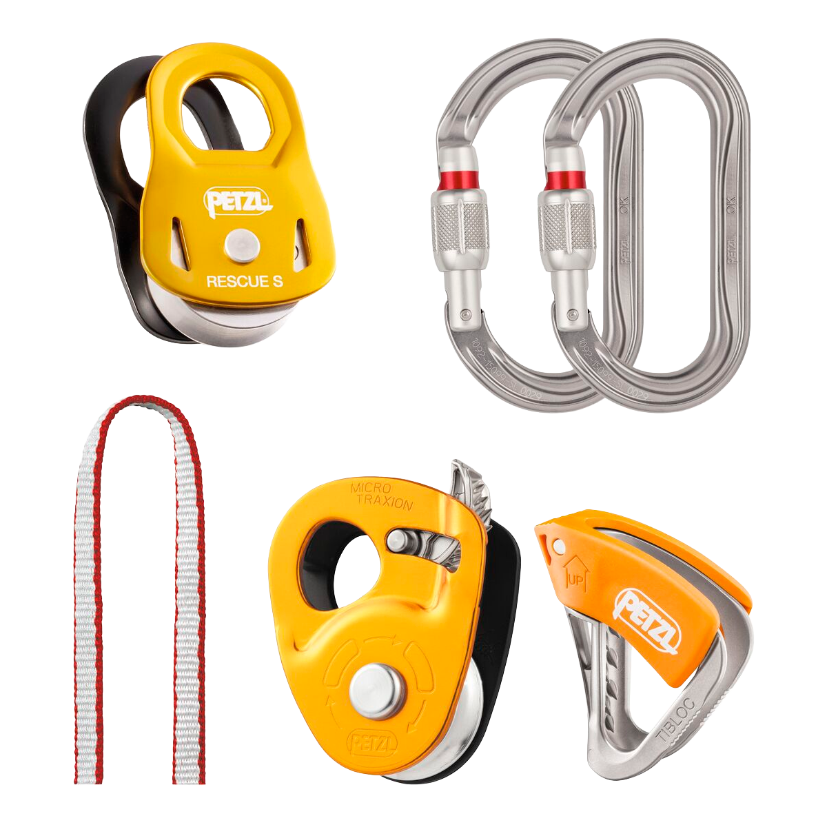 Kit de Resgate para Fendas Petzl Crevasse Rescue Kit para Polias e Autorresgate