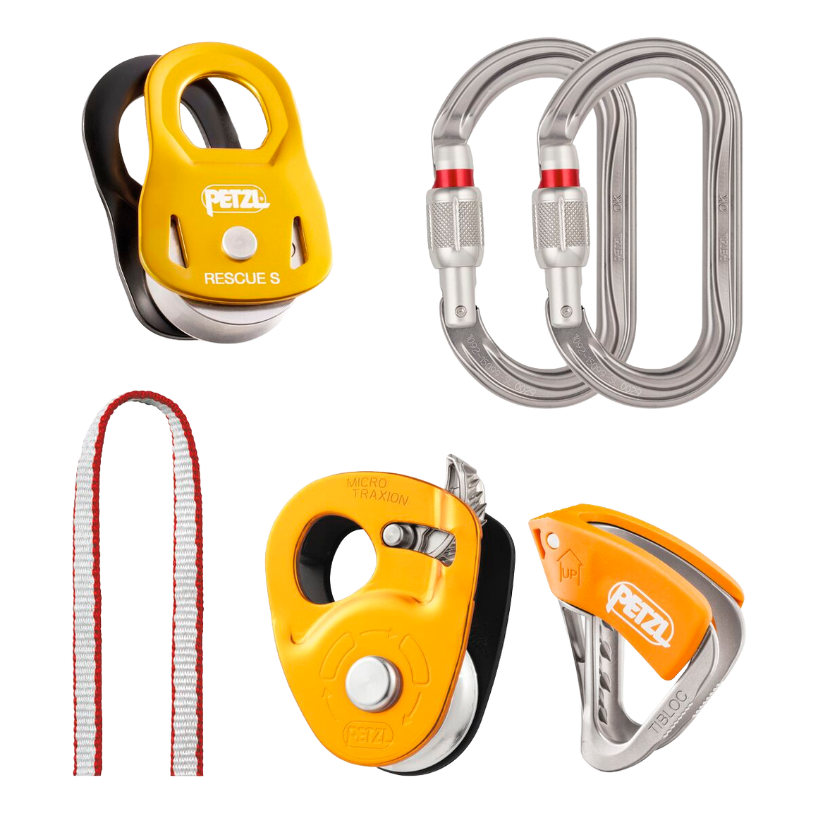 Kit de Resgate para Fendas Petzl Crevasse Rescue Kit para Polias e Autorresgate