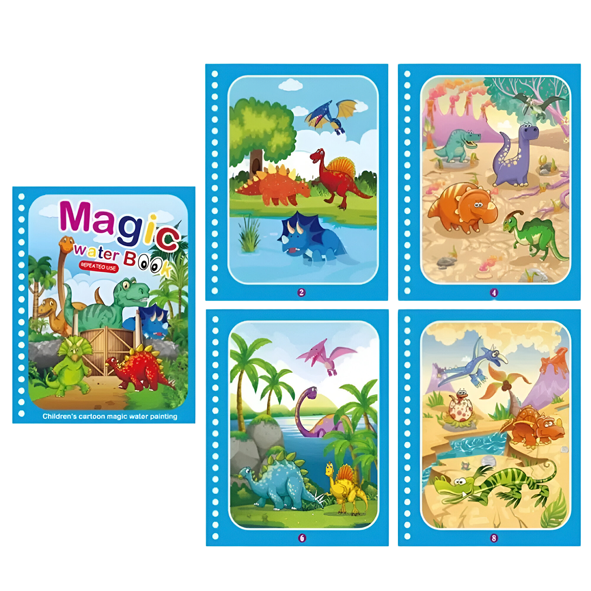 Livro Mágico de Colorir com Água para Crianças, Livro de Colorir Reutilizável (+3)