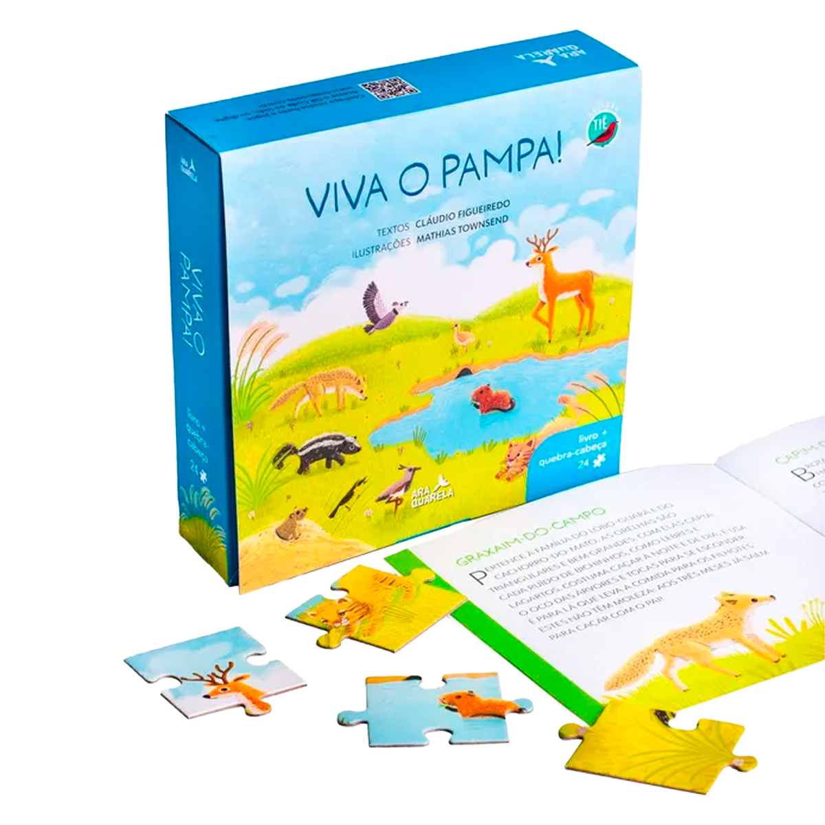 Livro com Quebra-Cabeça - Viva o Pampa de 24 Peças (+4)