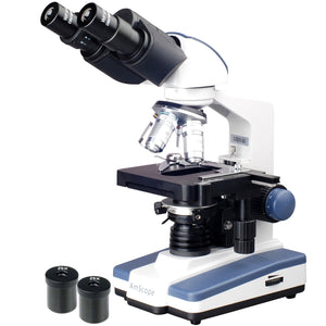 Microscópio Binocular Composto Amscope / 40X-2500X - Câmera USB 3D 5,0MP