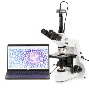 Microscópio Composto Trinocular AmScope Série T690 até 2500X Iluminação Köhler Óptica Planacromática