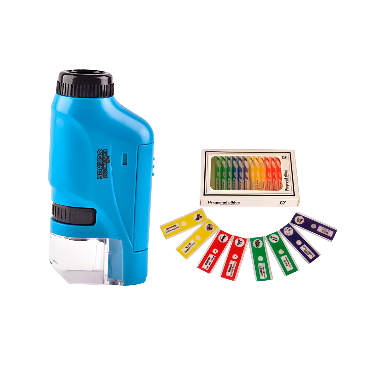 Microscópio de Bolso para Crianças: Brinquedo Científico Educativo com LED 60–120x (+6)