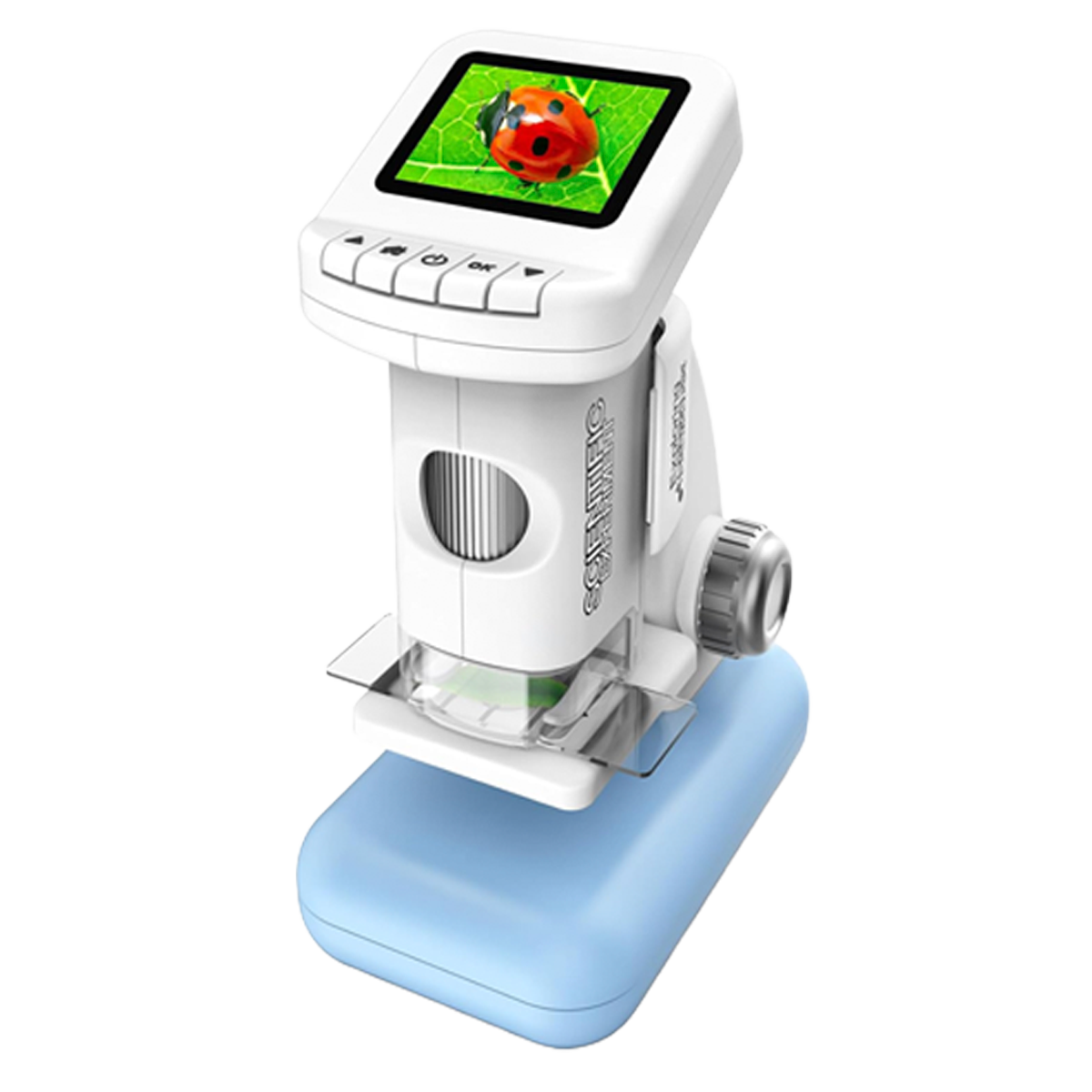 Microscopio para Niños 1200X Portátil de Bolsillo Digital con Pantalla de 2" Función Foto/Video Recargable para Estudiantes (+12)