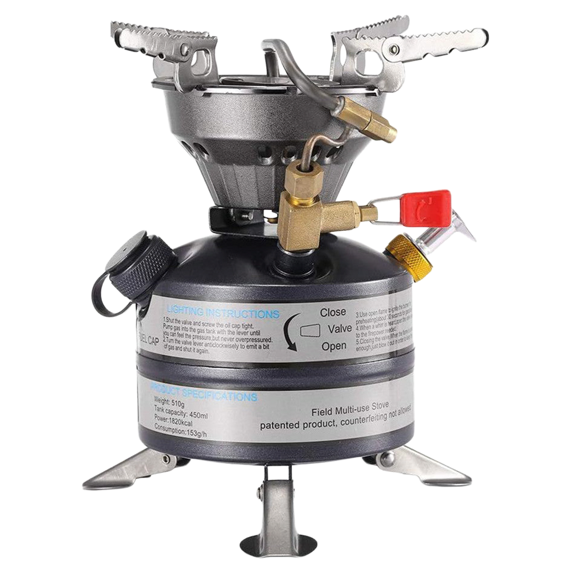 Mini Queimador Portátil BRS-12A Fogão de Cozinha Multicombustível Integrado para Acampamento