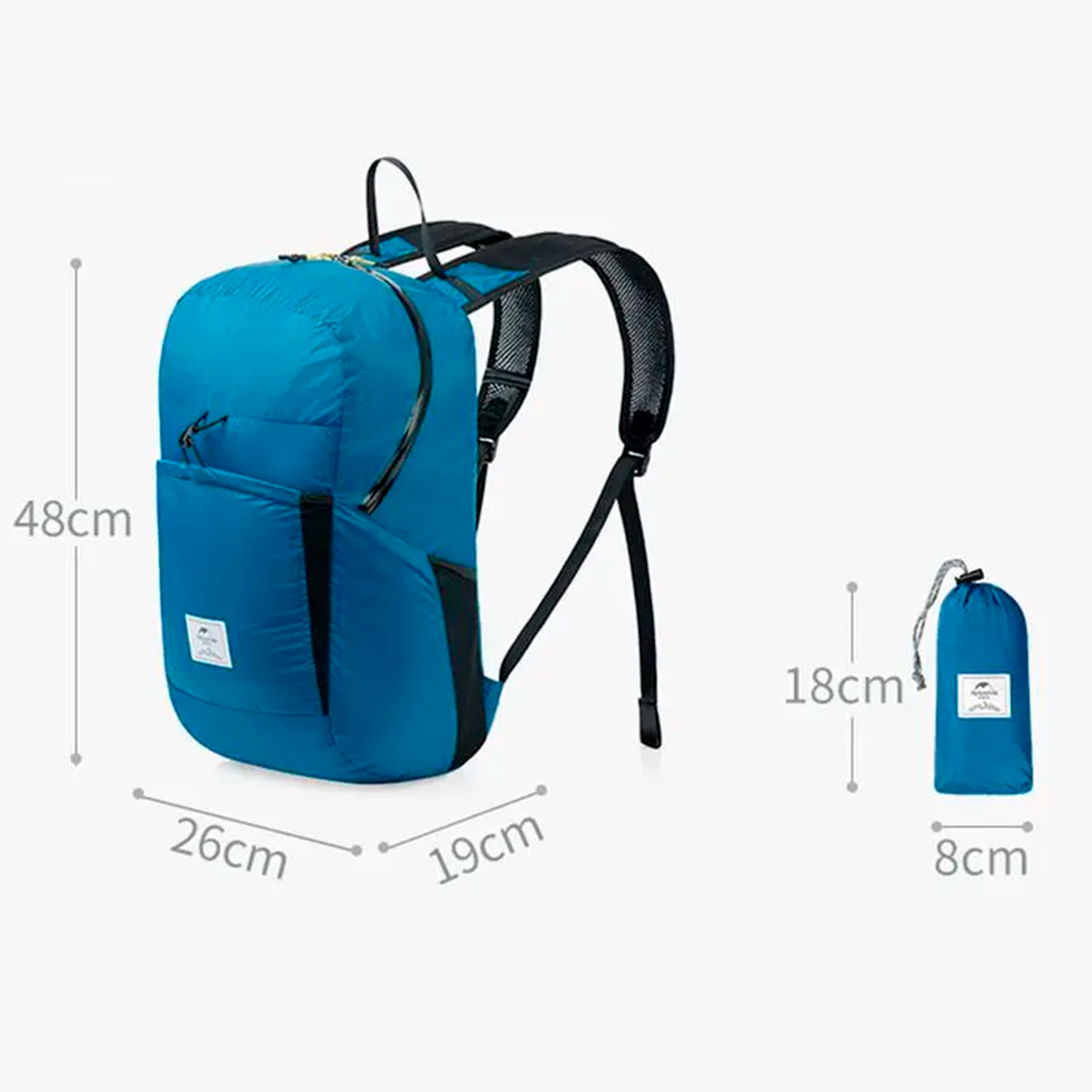 Mochila Dobrável Naturehike de 22L com Tecido Impermeável 30D e Zíper YKK Selado