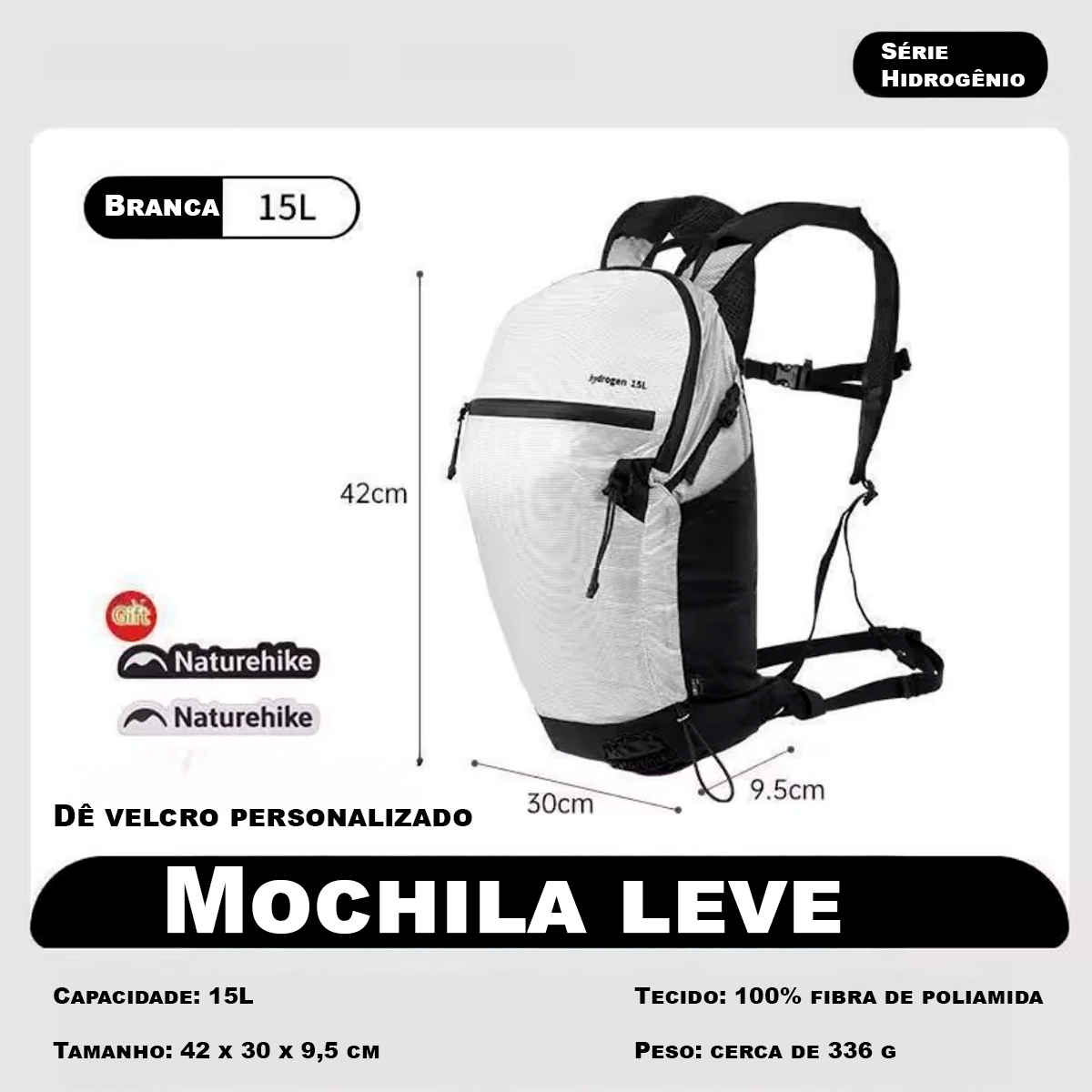 Mochila Ultralight Impermeável Naturehike Hydrogen de 15L