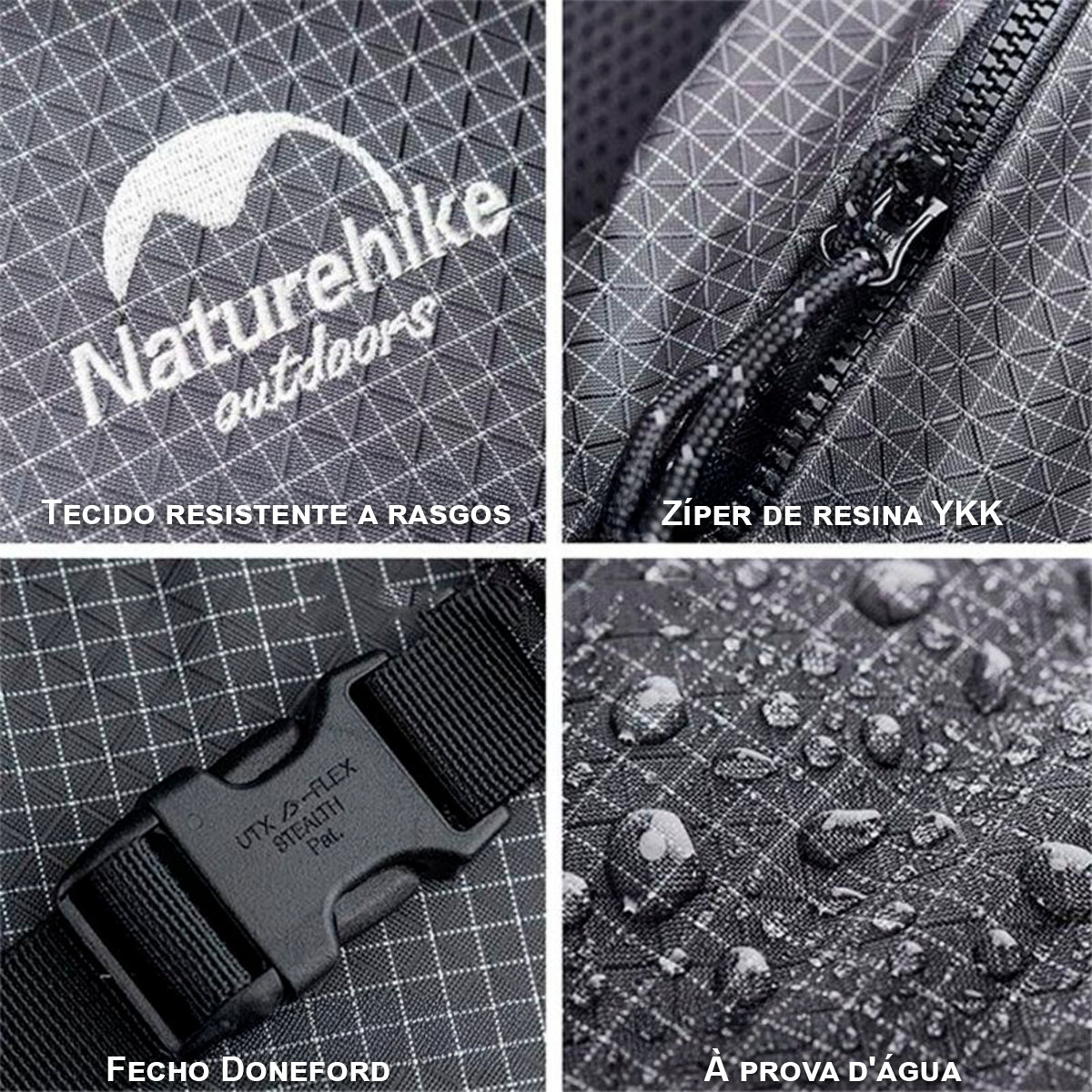 Mochila de Montanha Multifuncional com Capa de Chuva Naturehike até 60+5L