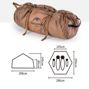 Naturehike-MG Barraca Hexagonal Estrutura Integrada 1 Porta 3 Janelas À Prova D 'Água Acampamento Ao Ar Livre NH21ZP001