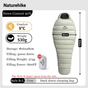Saco de Dormir de Inverno com Pluma de Ganso YanHuo da Naturehike