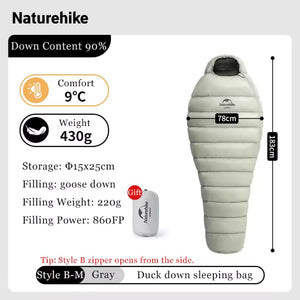 Saco de Dormir de Inverno com Pluma de Ganso YanHuo da Naturehike