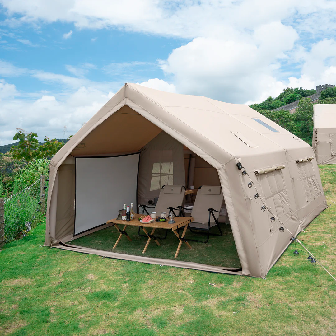 Naturehike 17.2 Grande Tenda Inflável Cabine Familiar 1 Quarto 1 Sala de Estar com Lareira Camping Glamping