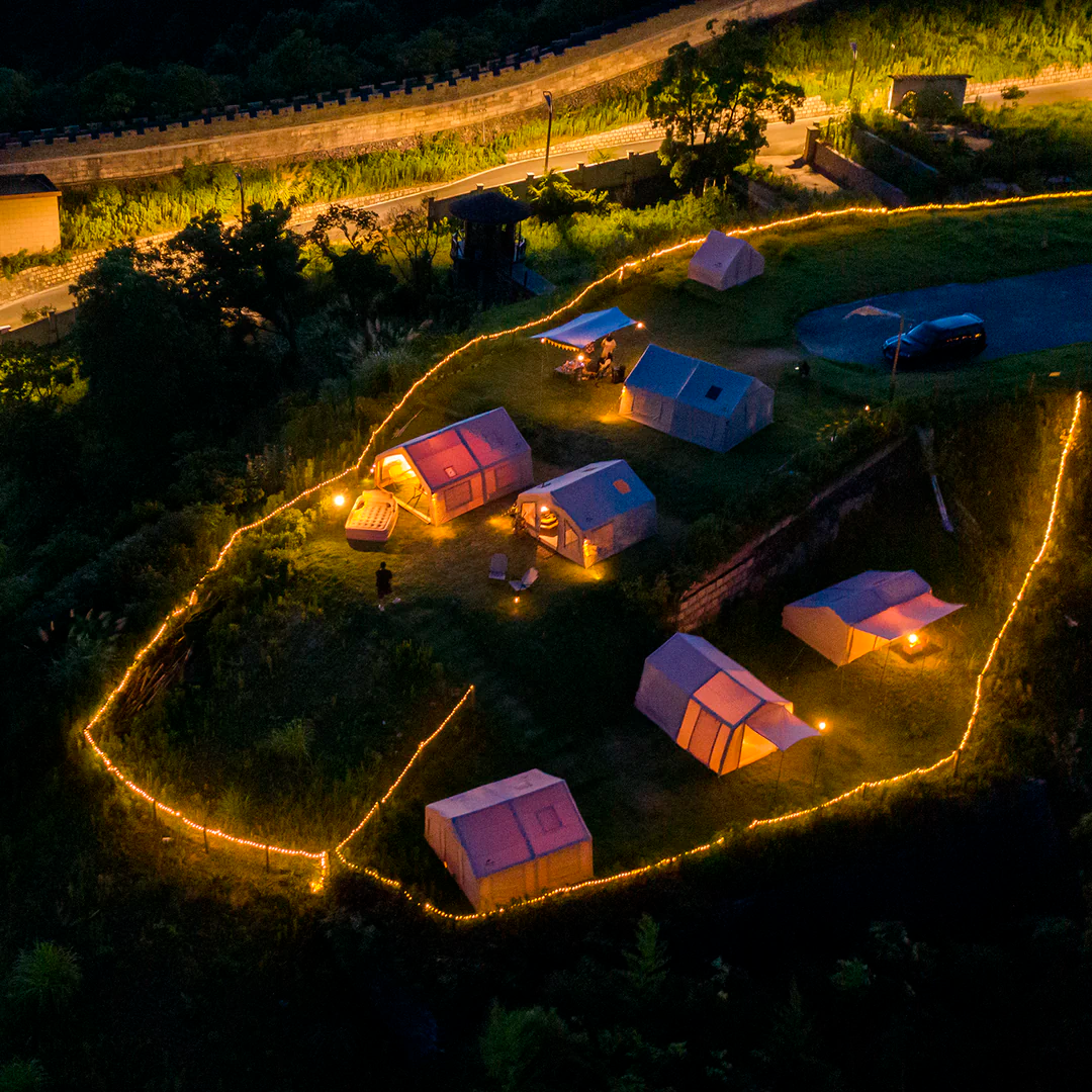 Naturehike 17.2 Grande Tenda Inflável Cabine Familiar 1 Quarto 1 Sala de Estar com Lareira Camping Glamping