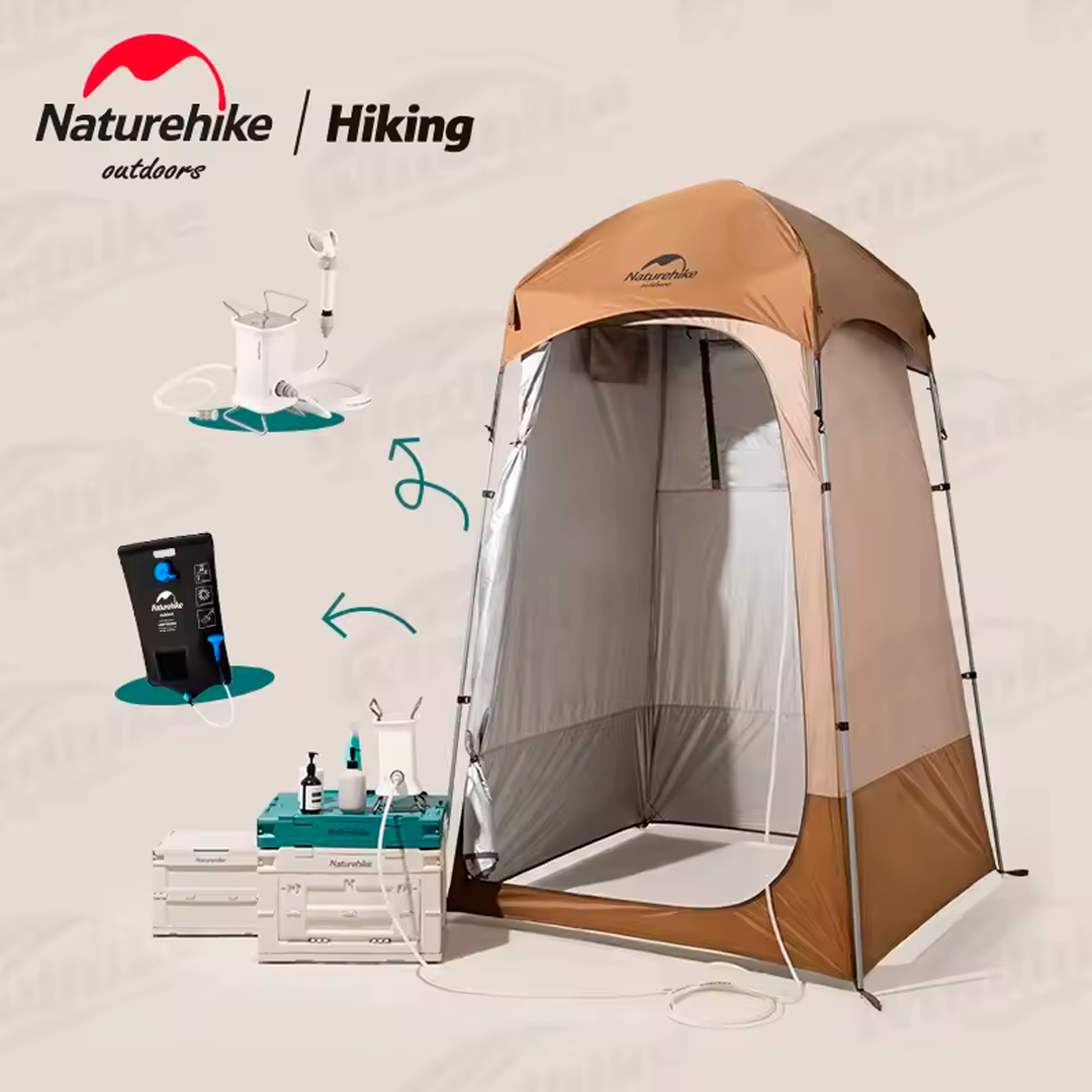 Naturehike Barraca de Chuveiro Individual para 1 Pessoa, Ultraleve, Portátil, Vestiário ao ar Livre com Gancho para Bolsa de Agua de 20L, Banheiro