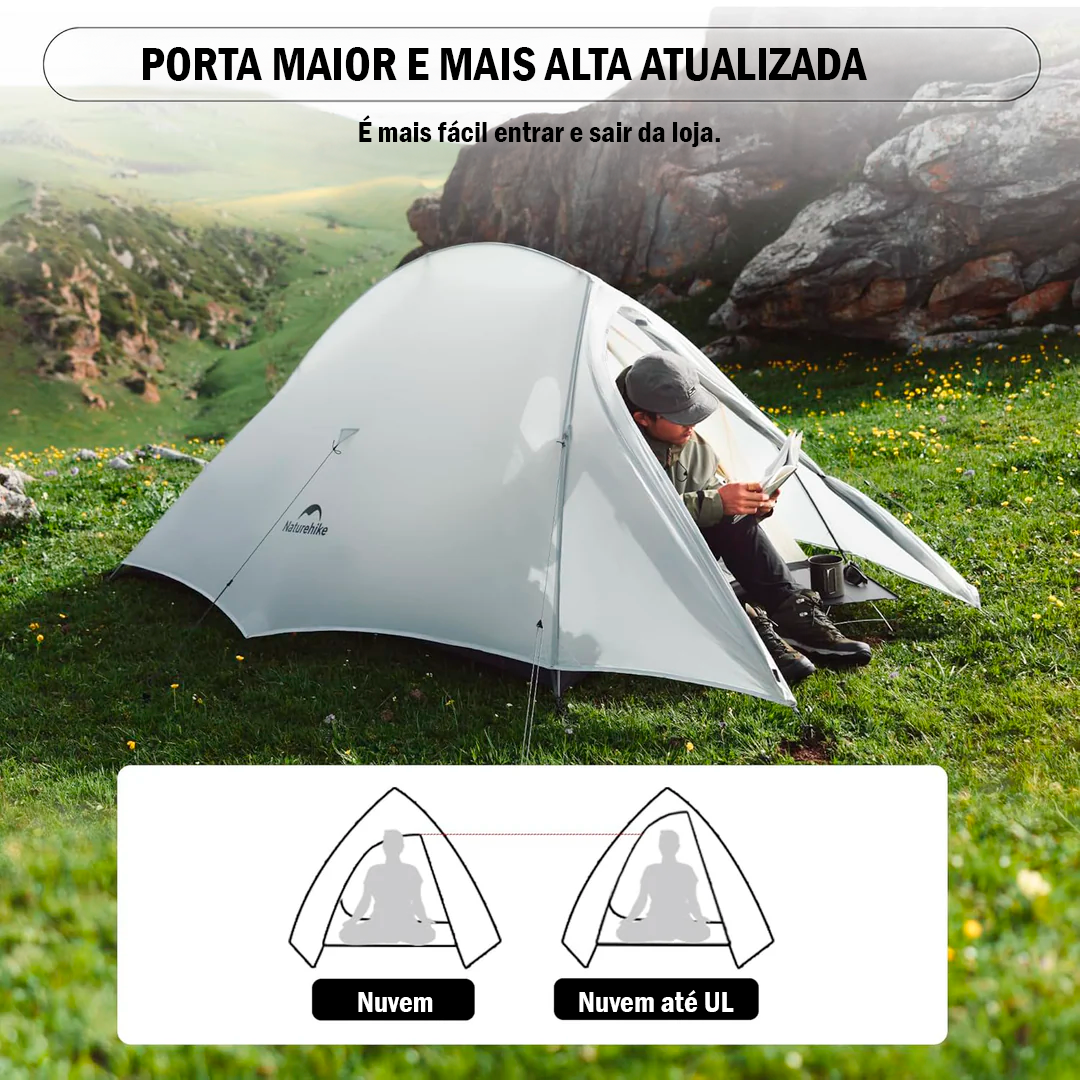 Naturehike Cloud Up 15D Ultralight 2 Person Tent Waterproof Quick Setup and Spacious