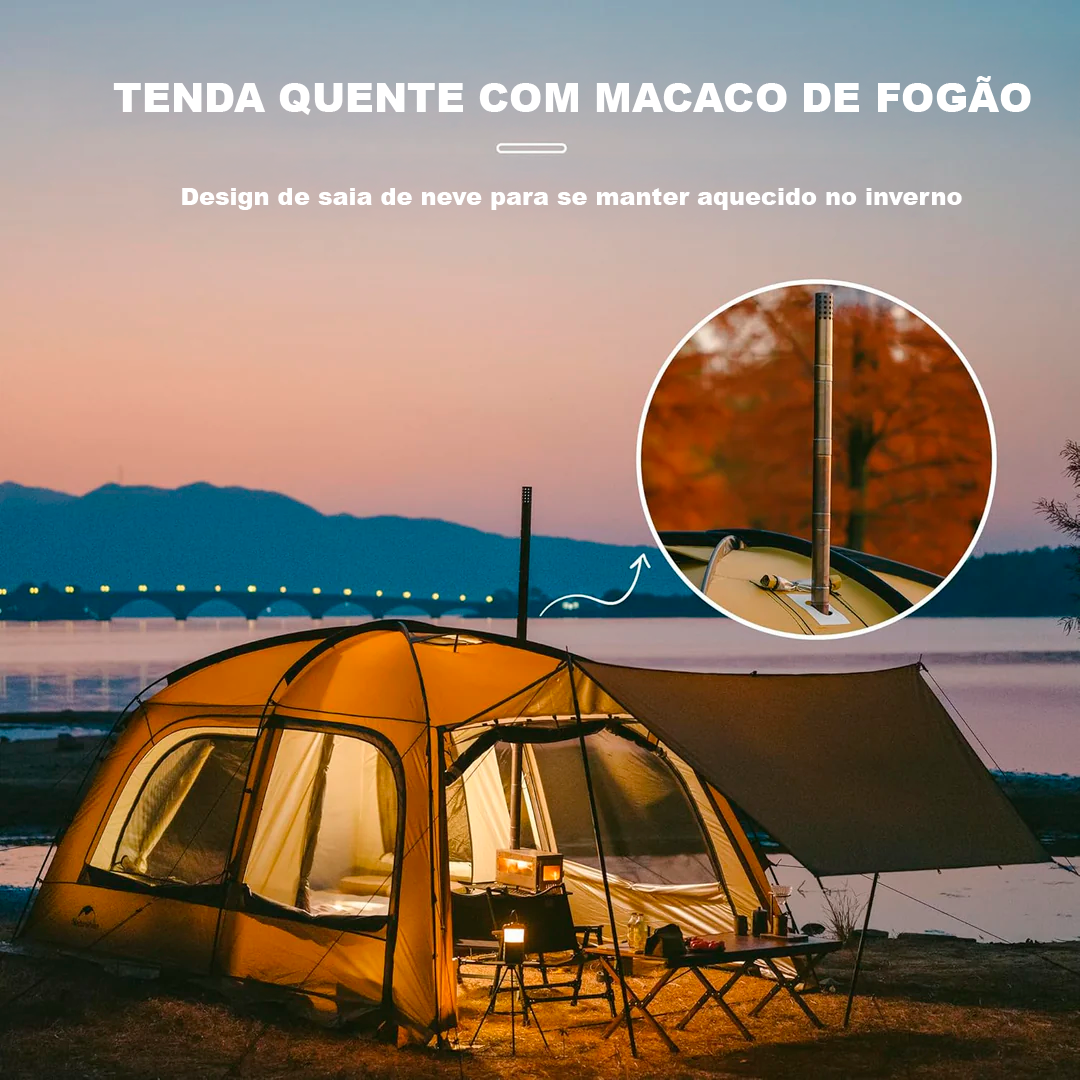 Naturehike DUNES 10.9 Barraca de acampamento expandida Dome 5-6 pessoas 4 estações à prova d'água grande espaço com furo de chaminé