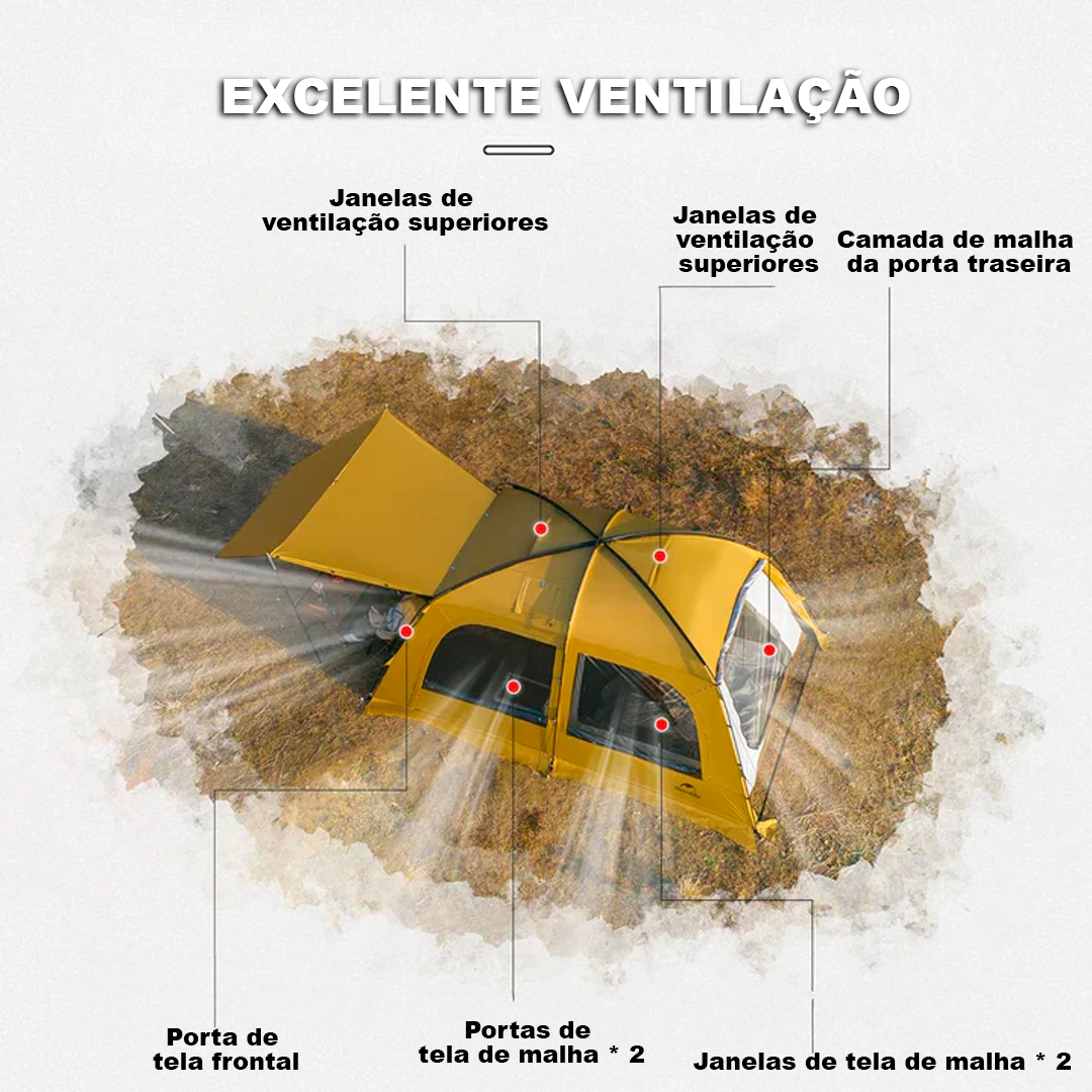 Naturehike DUNES 10.9 Carpa Domo Camping Ampliada 5-6 Personas 4 Estaciones Impermeable Gran Espacio con Orificio para Chimenea