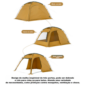 Naturehike DUNE 7.6 Tenda Domo Leve 4 Estações Camada Dupla 2-4 Pessoas Acampamento Familiar À Prova D 'Água