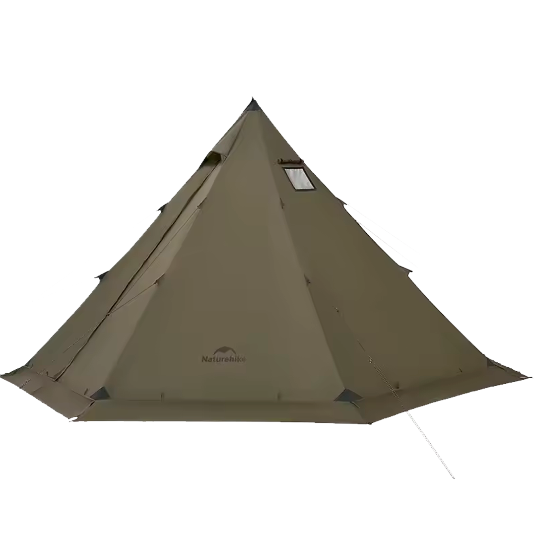 Naturehike Octagonal Indian Style Pyramid Glamping Tent with Fireplace Hole and Outdoor Kitchen