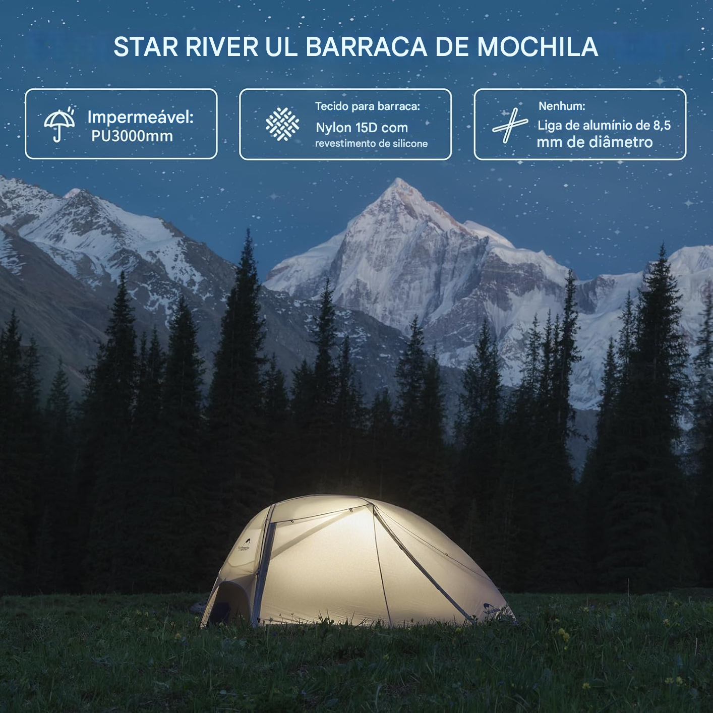 Naturehike Star River UL Tenda Ultraleve 2 Pessoas Camada Dupla À Prova D 'Água À Prova de Vento 3 Temporadas Camping 2024