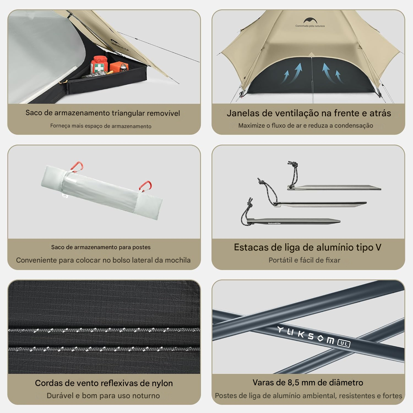 Naturehike Star River UL Tenda Ultraleve 2 Pessoas Camada Dupla À Prova D 'Água À Prova de Vento 3 Temporadas Camping 2024