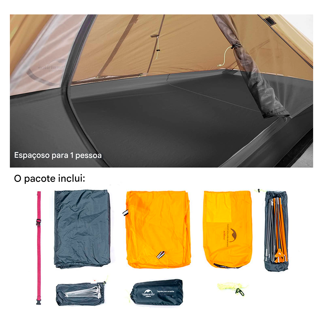 Naturehike Tenda Ultraleve À Prova D 'Água 1 Pessoa Portátil Nylon Praia Ciclismo Caminhada Mochila
