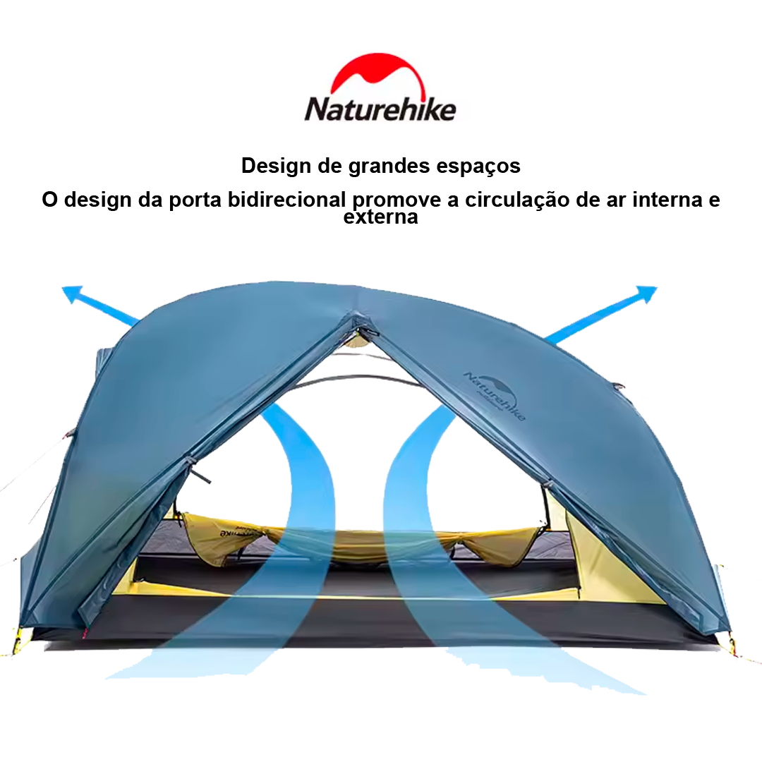 Naturehike Ultraligera 15D Carpa Star River 2 Personas 4 Estaciones Silicona com Huella