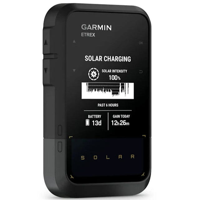 Navegador de Mão Garmin eTrex Solar GPS Multibanda com Carga Solar Ilimitada IPX7