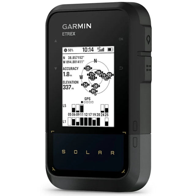 Navegador de Mão Garmin eTrex Solar GPS Multibanda com Carga Solar Ilimitada IPX7