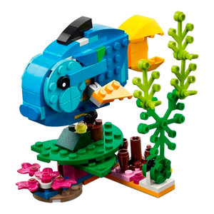 Papagaio Exótico 3 em 1 – Conjunto de Construção de Animais com Blocos Transformáveis (+6)