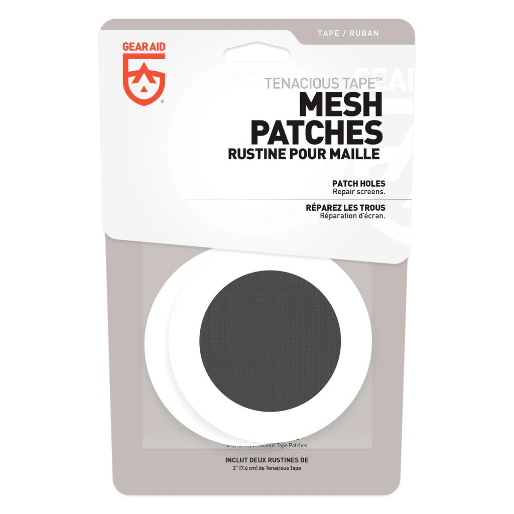 Patches de Malha Adesiva Gear Aid Ø 7,6 cm para Reparo de Barracas e Equipamentos ao Ar Livre x 2 un