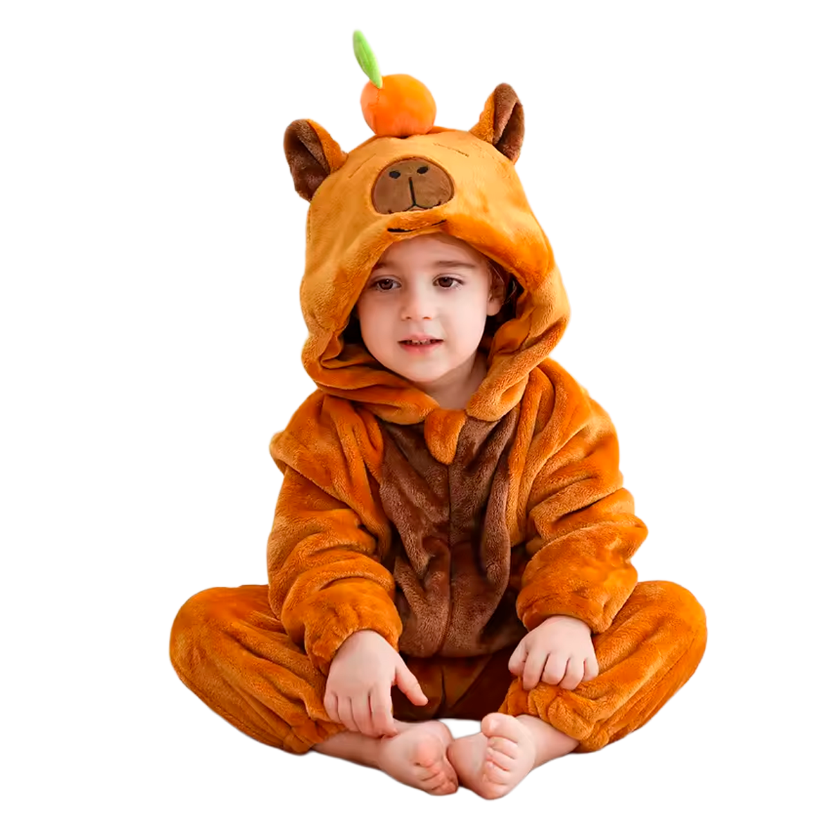 Pijama de Capivara de Pelúcia Macia com Capuz (+3)