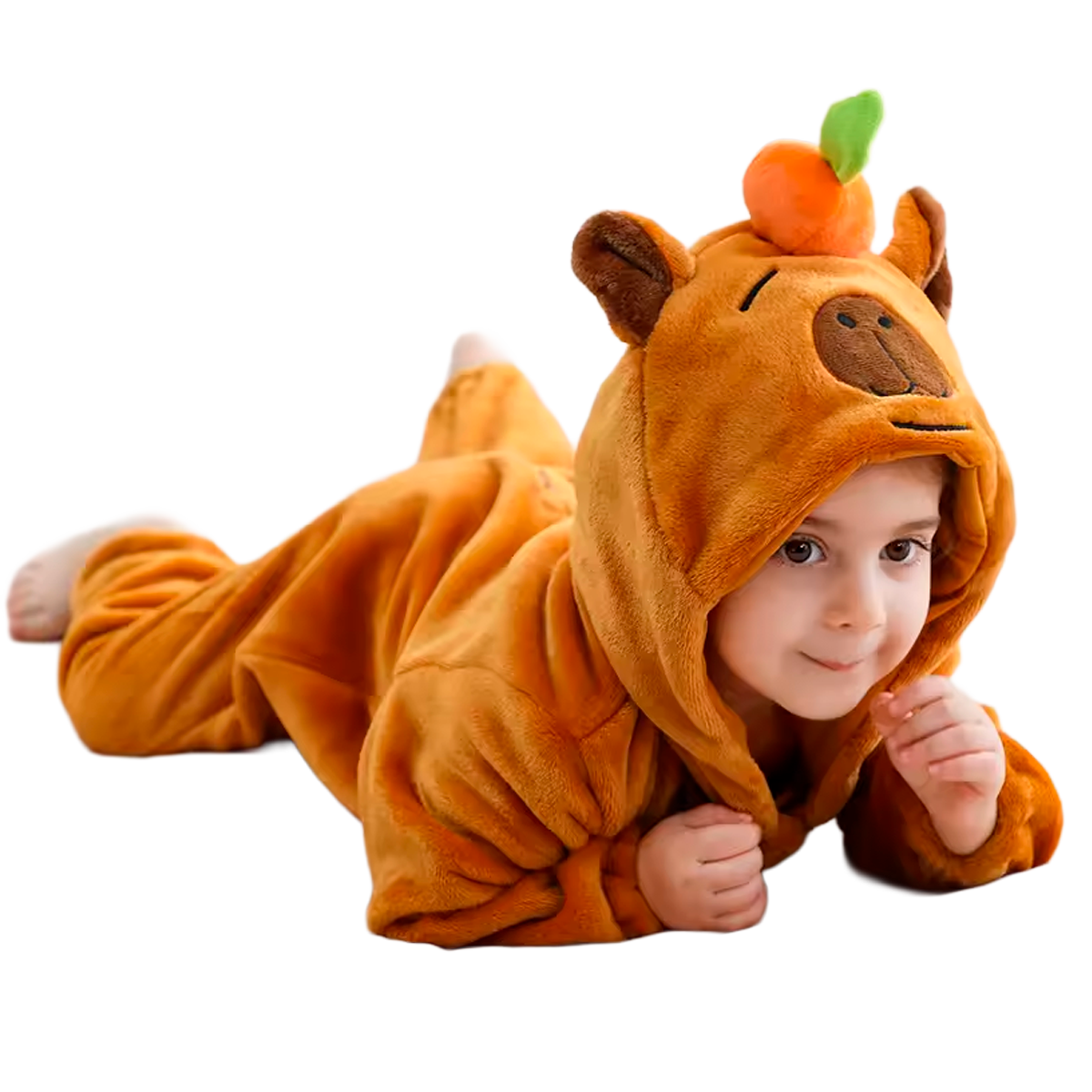 Pijama de Capivara de Pelúcia Macia com Capuz (+3)