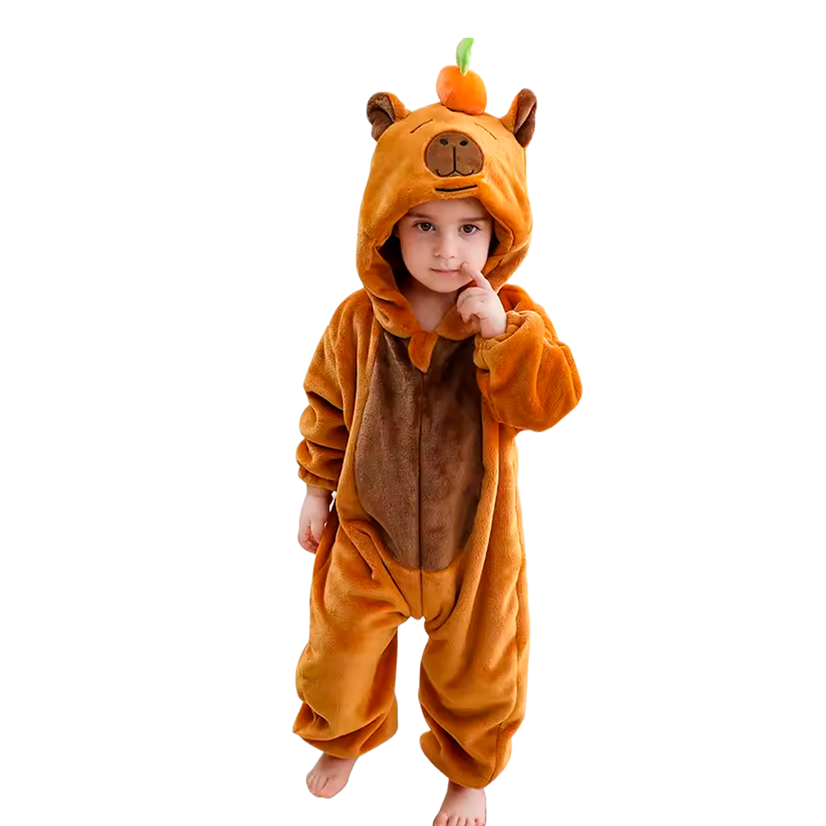 Pijama de Capivara de Pelúcia Macia com Capuz (+3)