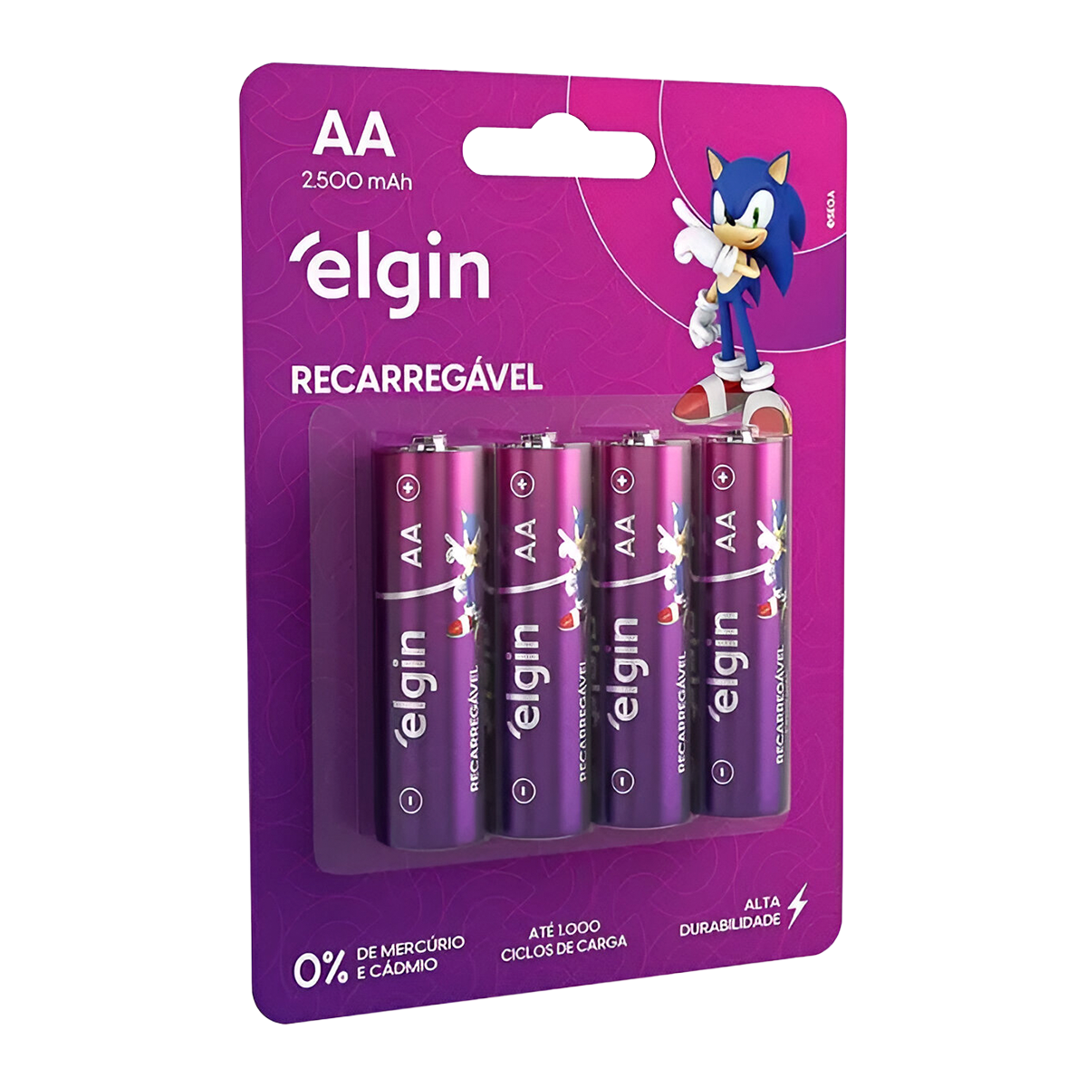 Pilhas Recarregáveis Tipo AA Elgin 2500 mAh Blister