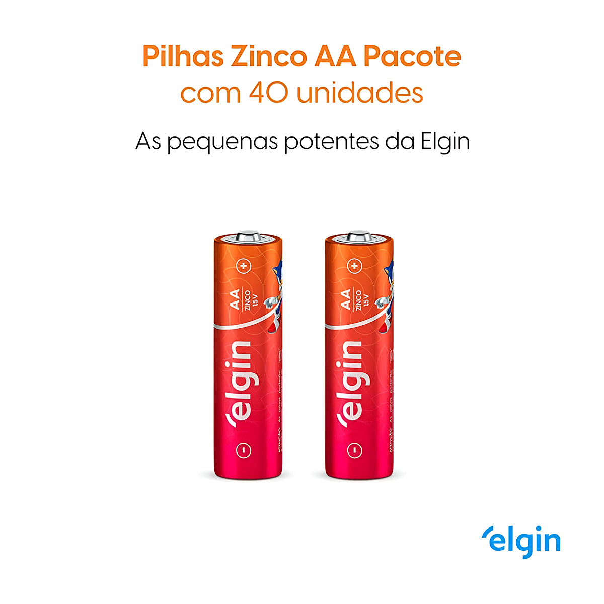 Pilhas de Zinco Tipo AA Elgin Comum