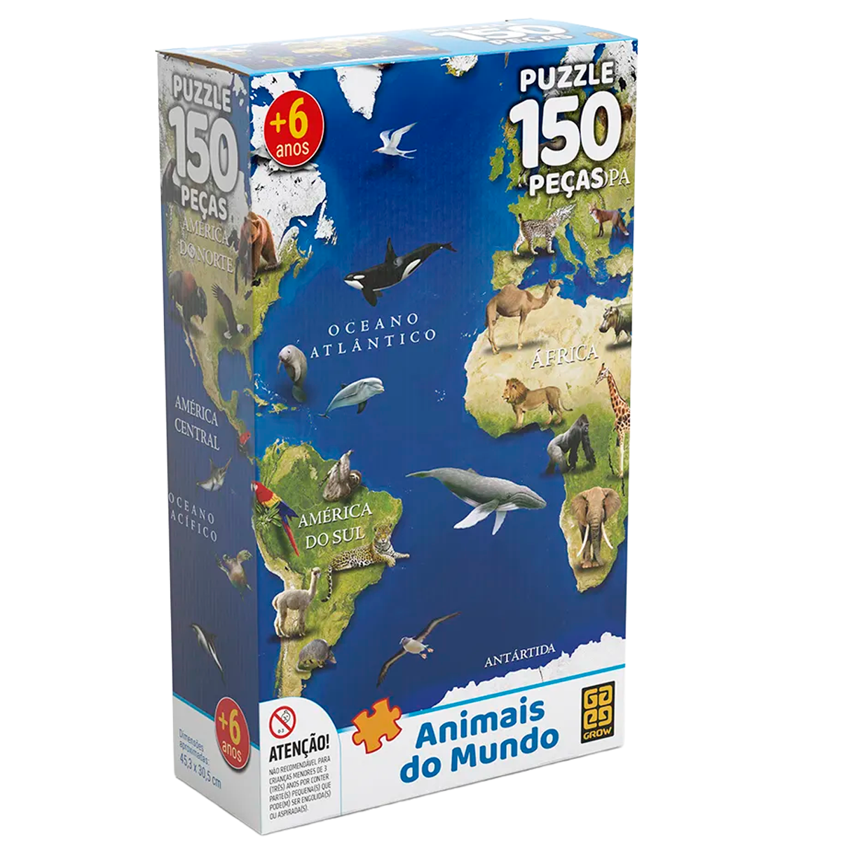 Quebra-Cabeça - Animais do Mundo de 150 Peças (+6)