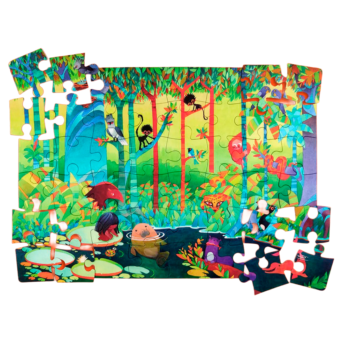 Quebra-Cabeça - Floresta Amazônica Gigante de 48 Peças (+4)