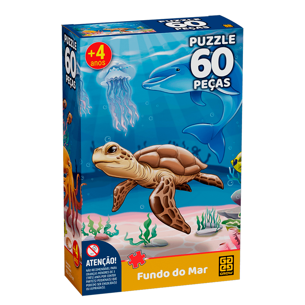 Quebra-Cabeça - Fundo do Mar de 60 Peças (+4)