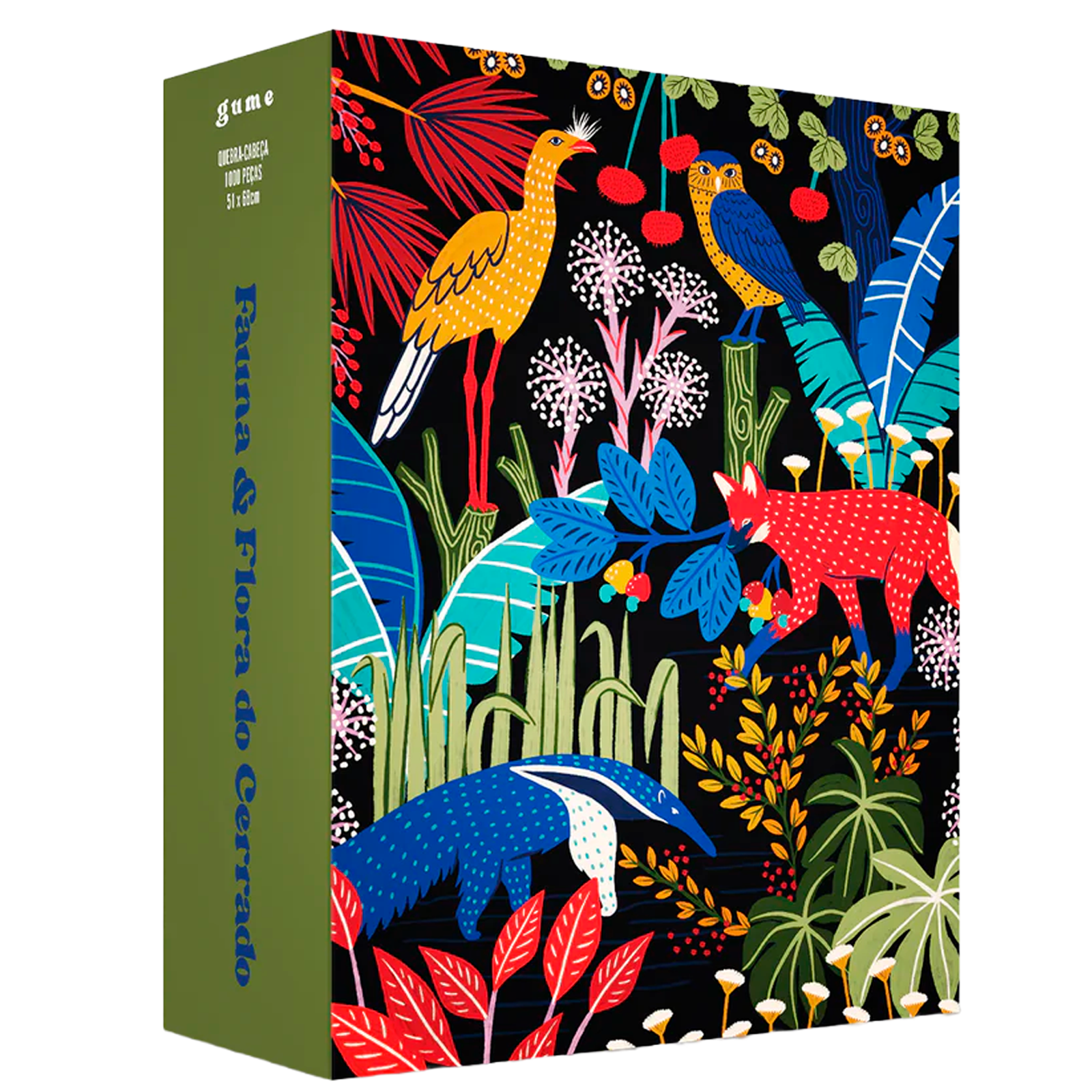 Quebra-Cabeça Gume Fauna & Flora do Cerrado com Caixa de Luxo 1000 Peças (+15) 
