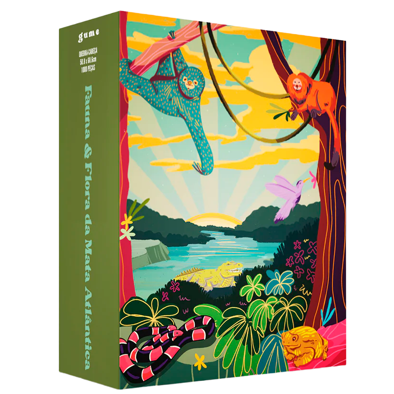 Quebra-Cabeça Gume da Fauna y Flora del Bosque Atlántico com Caixa de Luxo 1000 Peças (+15) ²⁵