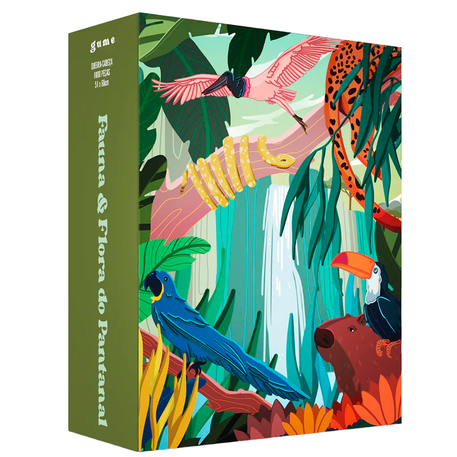 Quebra-Cabeça Gume da Fauna y Flora del Pantanal com Caixa de Luxo 1000 Peças (+15)