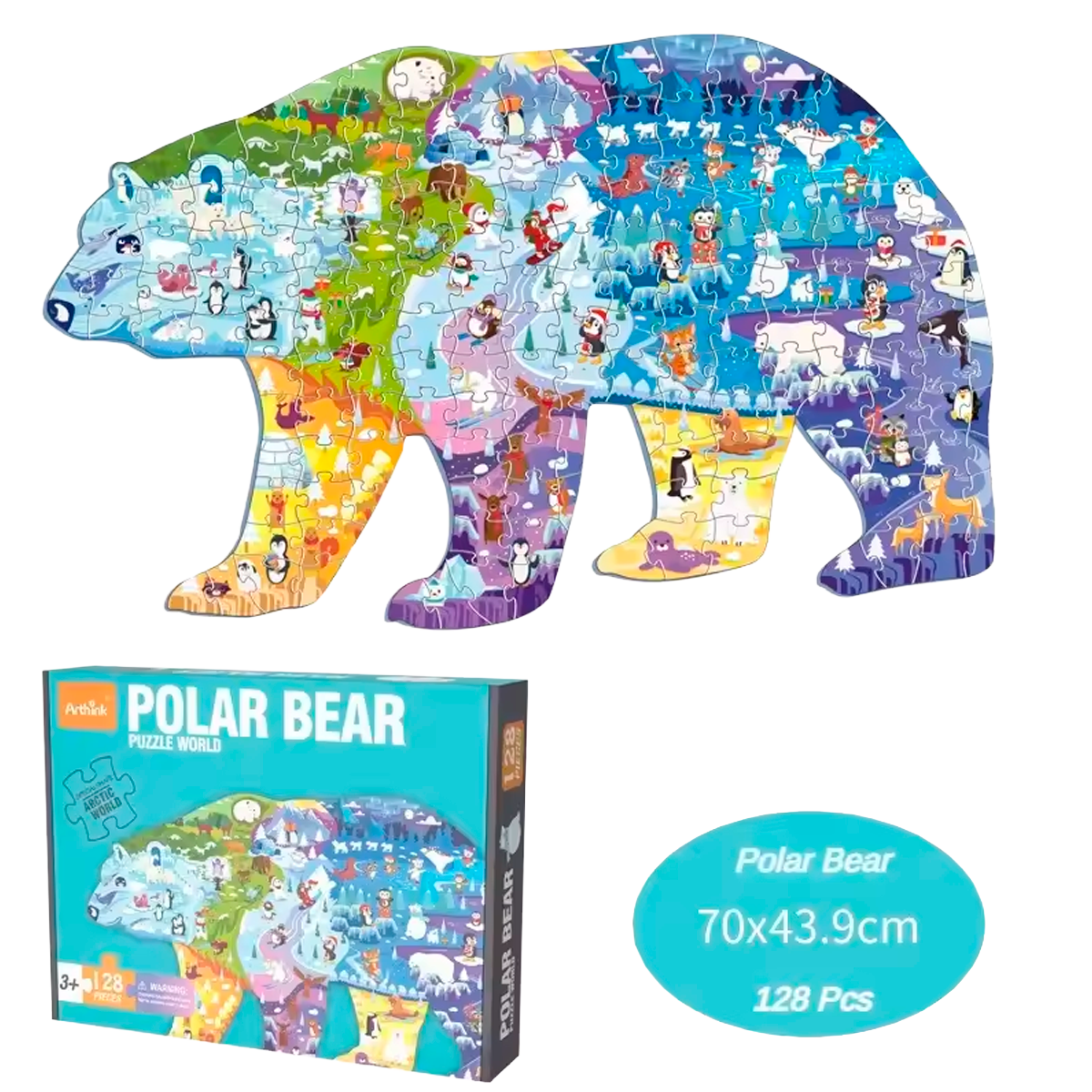 Quebra-Cabeça Irregular de Desenhos Animados de 128 Peças (+4)