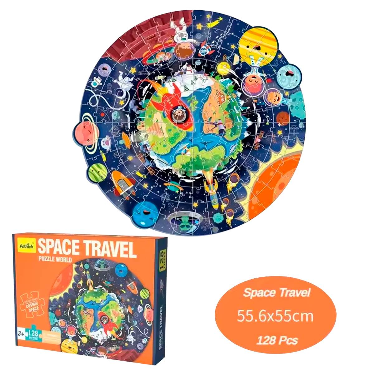 Quebra-Cabeça Irregular de Desenhos Animados de 128 Peças (+4)