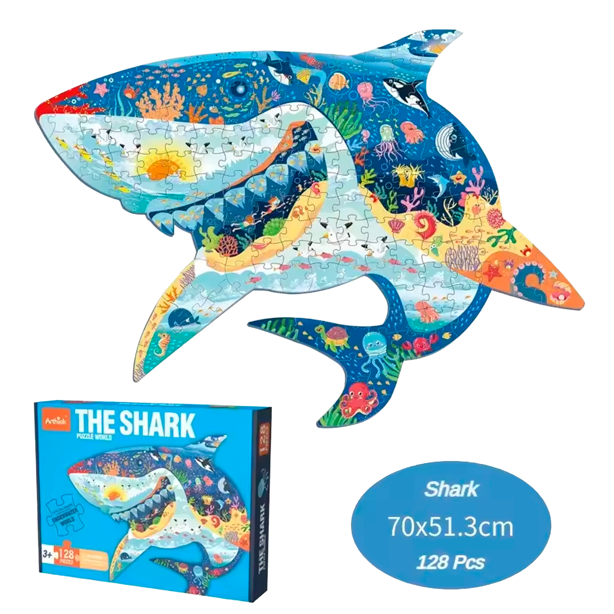 Quebra-Cabeça Irregular de Desenhos Animados de 128 Peças (+4)