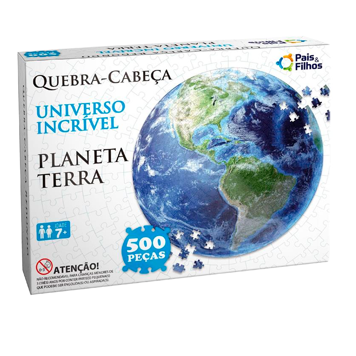 Quebra-Cabeça Redondo do Planeta Terra para Crianças – 500 Peças (+7)