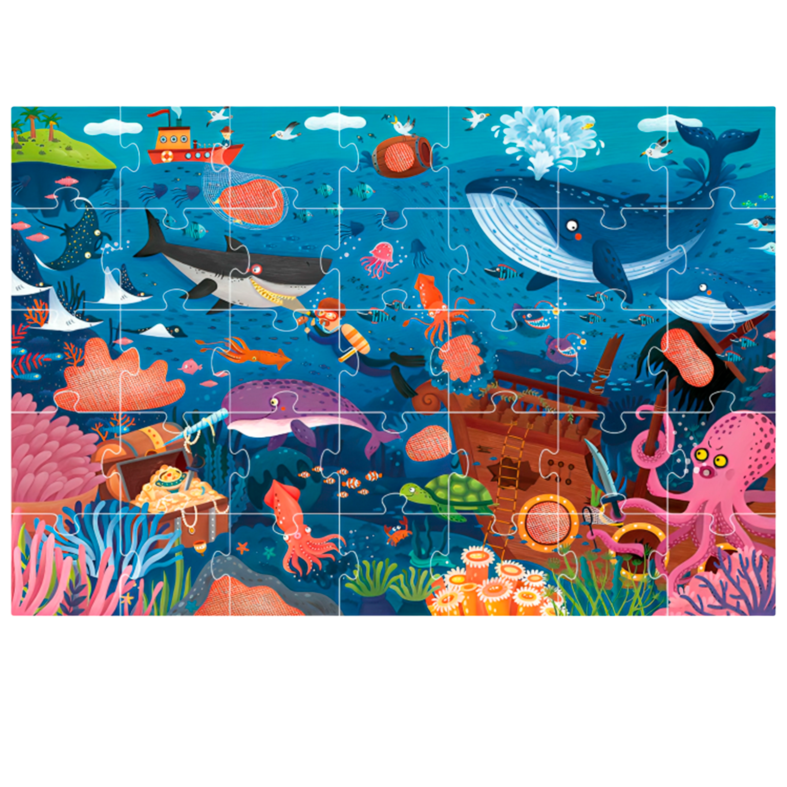 Quebra-Cabeça Secreto Mideer do Oceano com Óculos Especiais 35 Peças (+3)