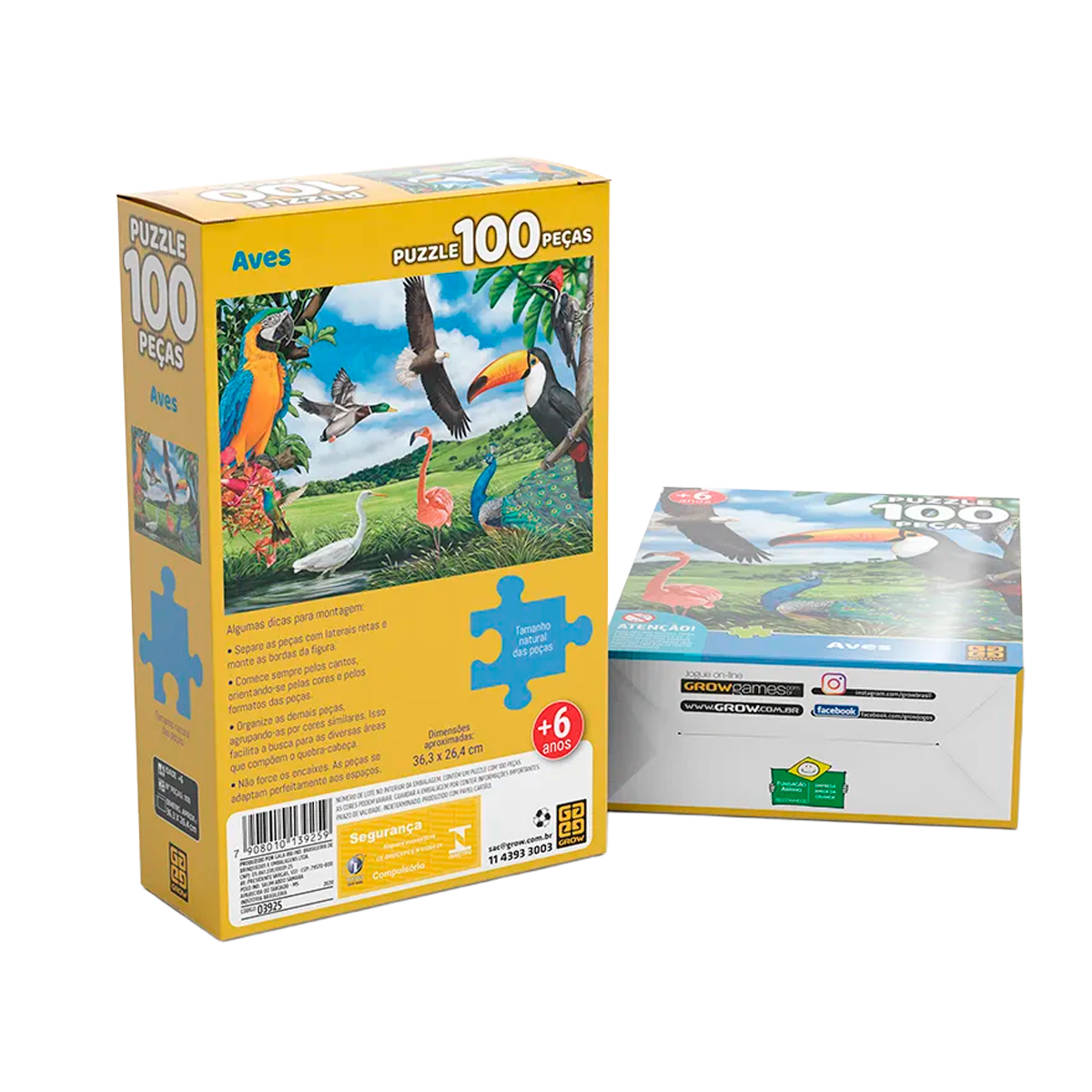 Quebra-Cabeça de Aves para Crianças – 100 Peças (+6)